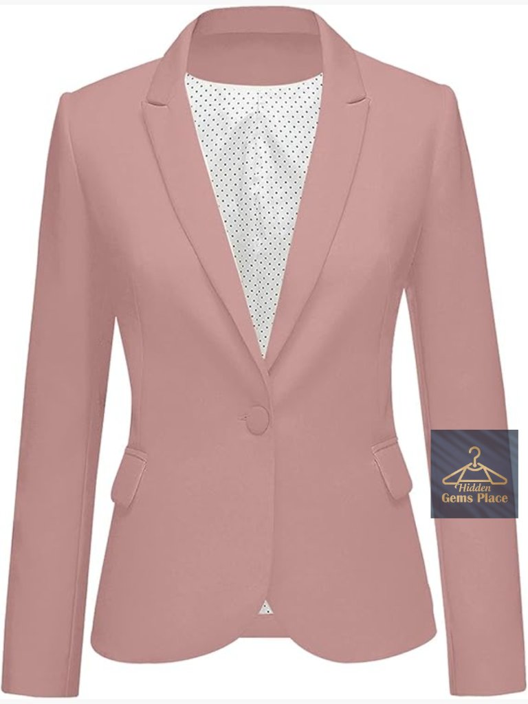 Long Sleeve Notch Lapel Button Down Blazer Pockets Jacket